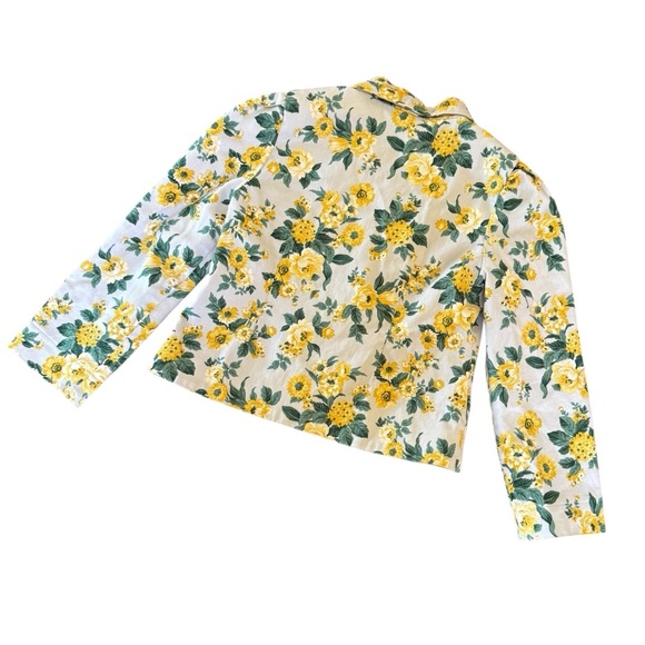 Janie and Jack Blue yellow Floral Jacket Girls Size 4 - Picture 4 of 5